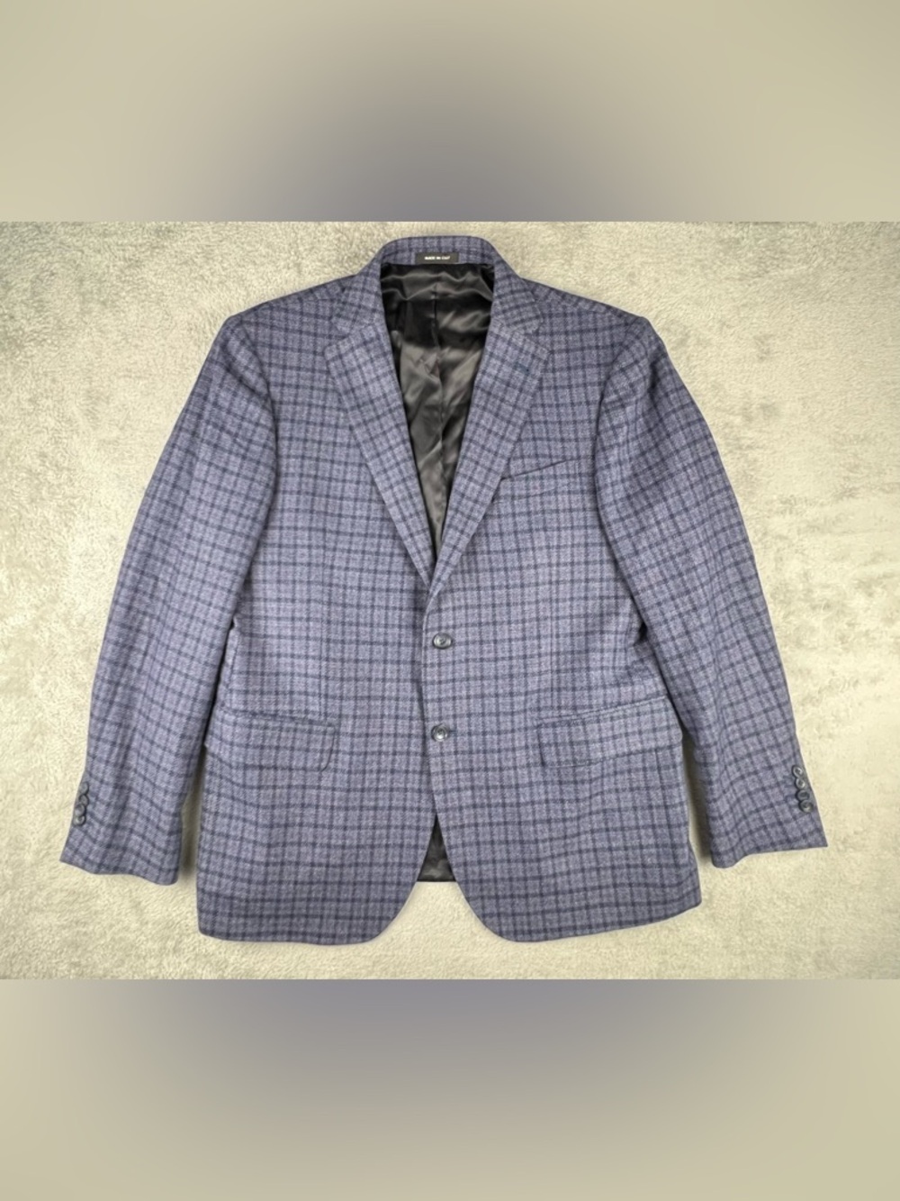 Loro Piana Wool Silk Blazer Jacket 46R Saks Fifth Avenue Sport Coat Plaid Tweed